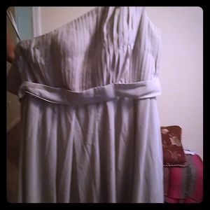 Plus size brides maid dress light grey in color